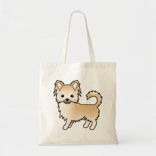 Herten Lange Jas Chihuahua Schattige Cartoon Hond Tote Bag