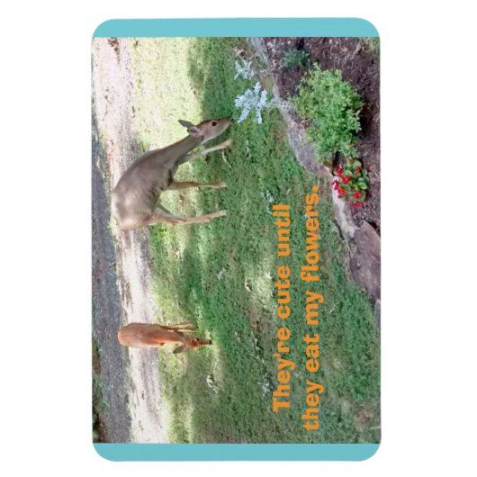 Herten Leuk Tot Eet Bloemen Horizontaal 4x6 Magnee Magneet (Verticaal)