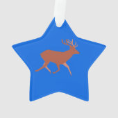 Herten lopen feestelijk blauwe achtergrond ster ornament (achterkant)