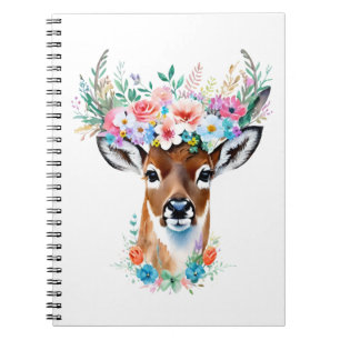 Herten met bloemenkroon - grillige Natuur Notitieboek