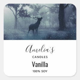 Herten met gewei in een bos - Kaarsenhandel Vierkante Sticker