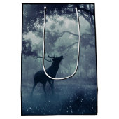 Herten met gewei in een schaduwrijk bos medium cadeauzakje (Achterkant)