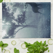 Herten met gewei in een schaduwrijk bos theedoek (Gevouwen)