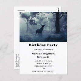 Herten met gewei in Shadowy Forest Briefkaart