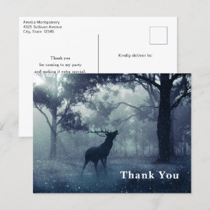 Herten met gewei in Shadowy Forest Dank u Briefkaart
