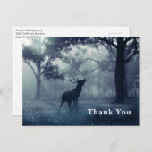 Herten met gewei in Shadowy Forest Dank u Briefkaart (Voorkant / Achterkant)