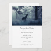 Herten met gewei in Shadowy Forest Wedding Save The Date (Voorkant / Achterkant)