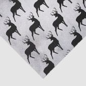 Herten met gewei zwart silhouet rustiek patroon tissuepapier (Detail)