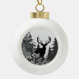 Herten met groot rek uit het bos keramische bal ornament