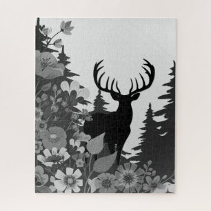Herten met groot rek uit het bos legpuzzel