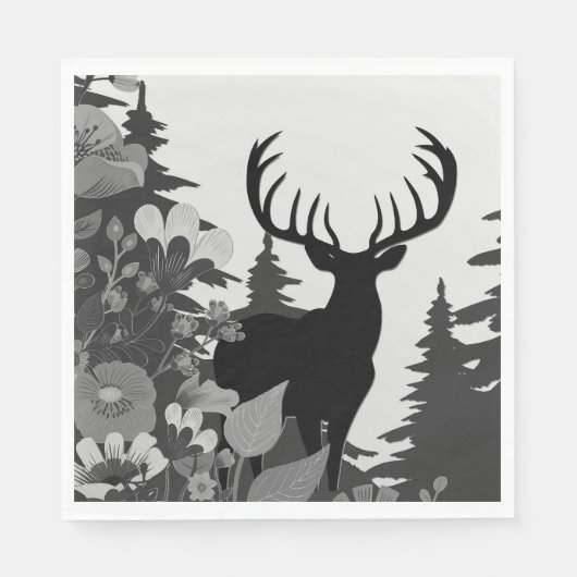 Herten met groot rek uit het bos servet (Voorkant)