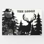 Herten met groot rek uit het bos The Lodge Custom Spandoek (Horizontaal)