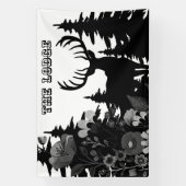 Herten met groot rek uit het bos The Lodge Custom Spandoek (Verticaal)