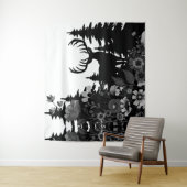 Herten met groot rek uit het bos wandkleed (In situ)