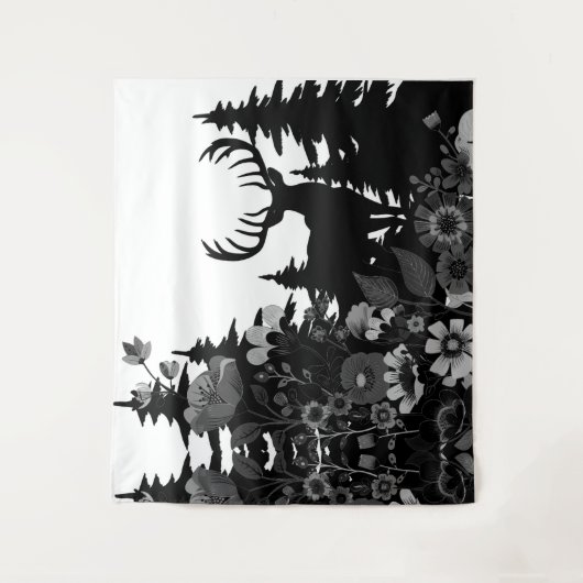 Herten met groot rek uit het bos wandkleed (Voorkant)