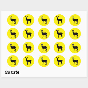 Herten met koplampen - ronde sticker