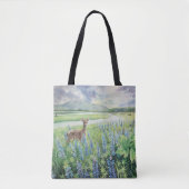Herten met Lupine van Alaska Canvas tas (Voorkant)