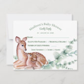 Herten Moeder Fawn Baby shower Response Kaart (Voorkant)