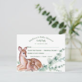 Herten Moeder Fawn Baby shower Response Kaart (Staand voorkant)