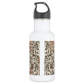 Herten op decoratief eiken damast patroon in bruin waterfles (Achterkant)