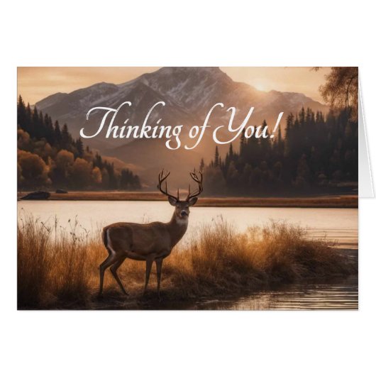 Herten op Mountain Lake Blank Binnen (Voorkant Horizontaal)