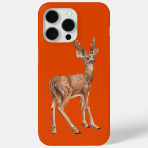 Herten op rood iPhone 15 pro max hoesje