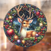 Herten Ronde Raam Cling Raamsticker (Vel 2)