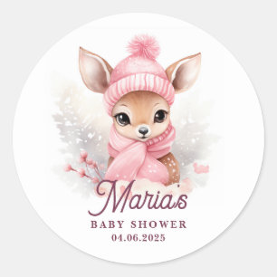 Herten roze winter Pet sjaal meisje partij Ronde Sticker