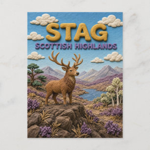 Herten Schotse Hooglanden Moderne KlayKoo Briefkaart