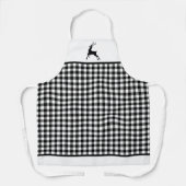 Herten Silhouet Zwart & Wit Buffel Plaid Schort (Voorkant)