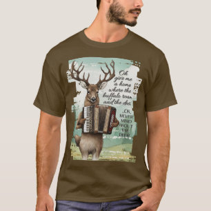 Herten spelen accordeon Amerikaanse west buffalo r T-shirt