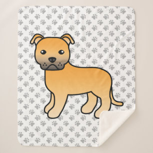 Herten Staffordshire Bull Terrier Schattige Cartoo Sherpa Deken
