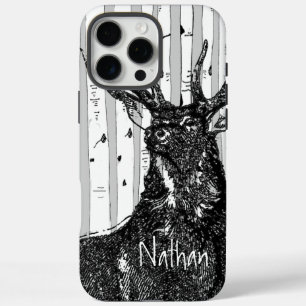 Herten / Stag berk boom Personaliseer iPhone iPhone 16 Pro Max Hoesje