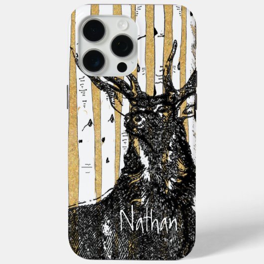 Herten/Stag Berkenboom Wildlife Major Hunter Afstu Case-Mate iPhone Case (Achterkant)