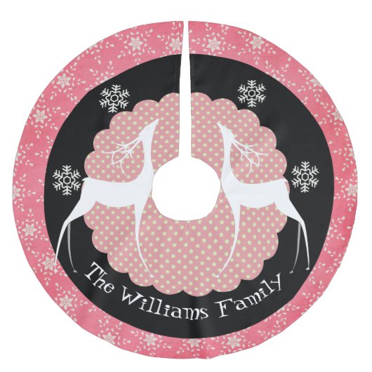 Herten, Stip, en de Sneeuwvlokken Kerstboom Rok (Voorkant)