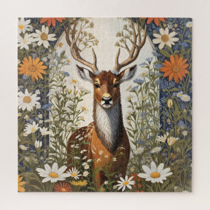 Herten te midden van madeliefjes legpuzzel