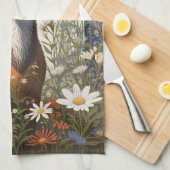 Herten te midden van madeliefjes theedoek (Quarter Fold)