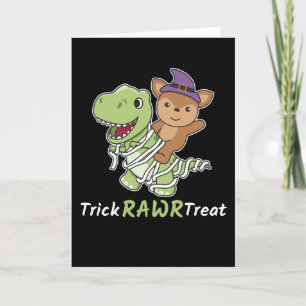 Herten Trick Rawr Treat T-rex Mum Kostuum Feestdagen Kaart