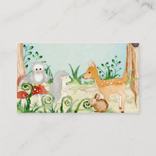 Herten Uil Bos Bosdieren Boek Verzoek Visitekaartje (Achterkant)