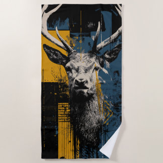 Herten Urban Wildlife Illustratie Strandlaken
