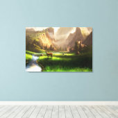 Herten Valley olieverfschilderij Print (Insitu (Houten vloer))