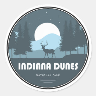 Herten van het Indiana Dunes National Park Ronde Sticker