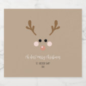 Herten! vrolijk kerstfeest sparkling wijnetiket (Enkel label)