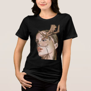 Herten Vrouw Tri-Blend Shirt