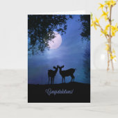 Herten Wilde Dier Cadeau Trouwdag Kaart (Gele Bloem)