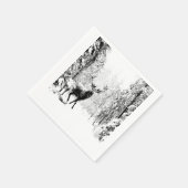 Herten Winter Bos Wildlife Dier Natuur kunst Servet (Hoek)