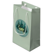 Herten Winter Wonderland Geschenktas Klein Cadeauzakje (Achterkant Gekanteld)