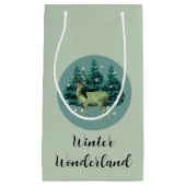 Herten Winter Wonderland Geschenktas Klein Cadeauzakje (Voorkant)
