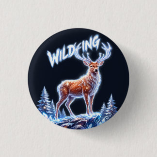 Herten Winter Wonderland Kerstmis Ronde Button 3,2 Cm