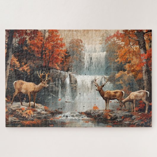  Herten Woodland Waterval 20x30 Legpuzzel (Horizontaal)